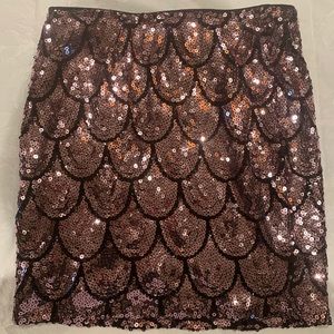 Rose Gold Sequin Mini Skirt XS